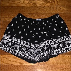 Printed drawstring shorts